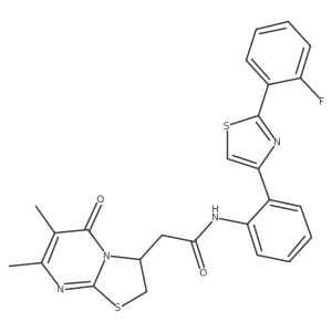 2-(6,7-dimethyl-5-oxo-3,5-dihydro-2H-thiazolo[3,2-a]pyrimidin-3-yl)-N-(2-(2-(2-fluorophenyl)thiazol-4-yl)phenyl)acetamide Structure