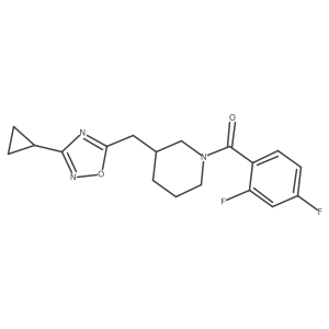 (3-((3-Cyclopropyl-1,2,4-oxadiazol-5-yl)methyl)piperidin-1-yl)(2,4-difluorophenyl)methanone Structure