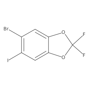 5-Bromo-2,2-difluoro-6-iodo-1,3-benzodioxole结构式