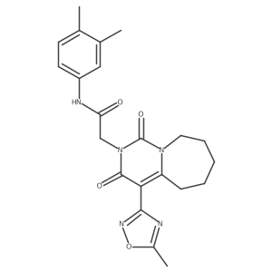 N-(3,4-dimethylphenyl)-2-[4-(5-methyl-1,2,4-oxadiazol-3-yl)-1,3-dioxo-3,5,6,7,8,9-hexahydropyrimido[1,6-a]azepin-2(1H)-yl]acetamide结构式