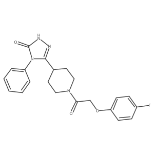 5-{1-[(4-fluorophenoxy)acetyl]piperidin-4-yl}-4-phenyl-2,4-dihydro-3H-1,2,4-triazol-3-one结构式