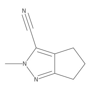 2-Methyl-2,4,5,6-tetrahydrocyclopenta[c]pyrazole-3-carbonitrile结构式