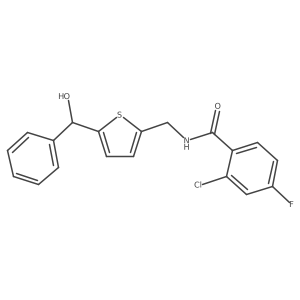 2-chloro-4-fluoro-N-((5-(hydroxy(phenyl)methyl)thiophen-2-yl)methyl)benzamide结构式