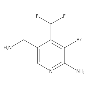 5-(Aminomethyl)-3-bromo-4-(difluoromethyl)pyridin-2-amine结构式