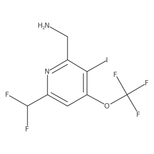 2-(Aminomethyl)-6-(difluoromethyl)-3-iodo-4-(trifluoromethoxy)pyridine Structure