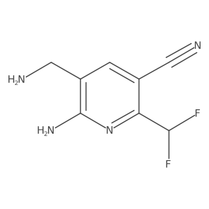 6-Amino-5-(aminomethyl)-2-(difluoromethyl)nicotinonitrile结构式