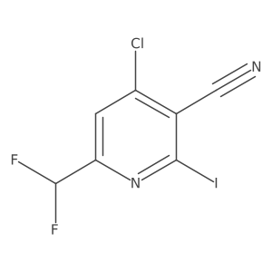 4-Chloro-3-cyano-6-(difluoromethyl)-2-iodopyridine结构式