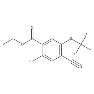 Benzoic acid, 2-chloro-4-cyano-5-[(trifluoromethyl)thio]-, ethyl ester Structure