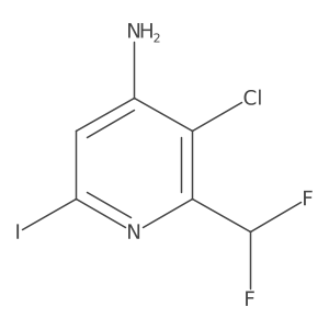 3-Chloro-2-(difluoromethyl)-6-iodopyridin-4-amine结构式