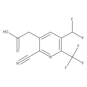 2-(2-Cyano-5-(difluoromethyl)-6-(trifluoromethyl)pyridin-3-yl)acetic acid Structure