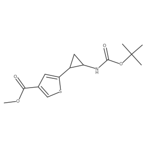Methyl 5-[(1S,2S)-2-[[(1,1-dimethylethoxy)carbonyl]amino]cyclopropyl]-3-thiophenecarboxylate结构式