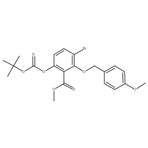 Methyl 3-bromo-6-((tert-butoxycarbonyl)oxy)-2-((4-methoxybenzyl)oxy)benzoate Structure