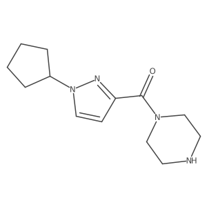 (1-cyclopentyl-1H-pyrazol-3-yl)(piperazin-1-yl)methanone结构式