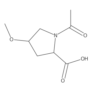 (2R,4R)-1-acetyl-4-methoxypyrrolidine-2-carboxylic acid Structure