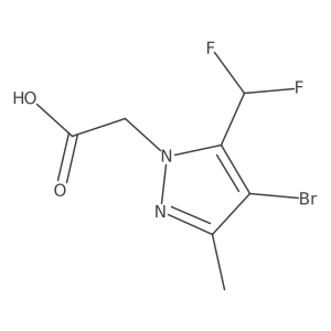 [4-Bromo-5-(difluoromethyl)-3-methyl-1H-pyrazol-1-yl]acetic acid结构式