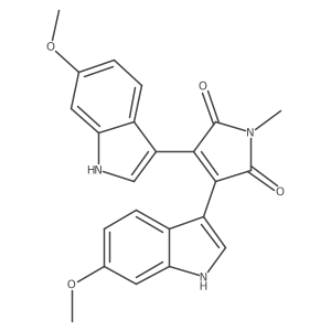 3,4-bis(6-methoxy-1H-indol-3-yl)-1-methylpyrrole-2,5-dione结构式