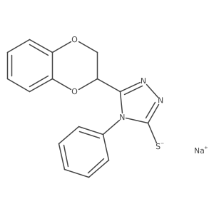 sodium;5-(2,3-dihydro-1,4-benzodioxin-3-yl)-4-phenyl-1,2,4-triazole-3-thiolate结构式