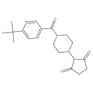 3-(1-(6-(Trifluoromethyl)nicotinoyl)piperidin-4-yl)oxazolidine-2,4-dione结构式