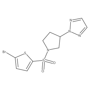 2-(1-((5-bromothiophen-2-yl)sulfonyl)pyrrolidin-3-yl)-2H-1,2,3-triazole结构式