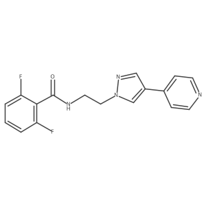 2,6-difluoro-N-{2-[4-(pyridin-4-yl)-1H-pyrazol-1-yl]ethyl}benzamide结构式