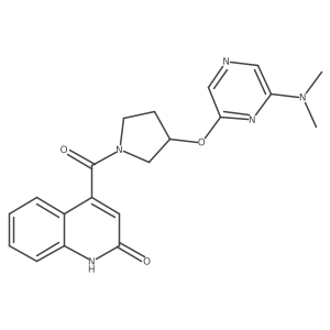 (3-((6-(Dimethylamino)pyrazin-2-yl)oxy)pyrrolidin-1-yl)(2-hydroxyquinolin-4-yl)methanone结构式
