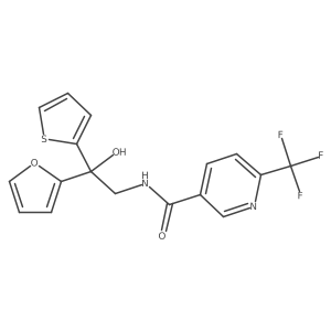 N-(2-(furan-2-yl)-2-hydroxy-2-(thiophen-2-yl)ethyl)-6-(trifluoromethyl)nicotinamide Structure
