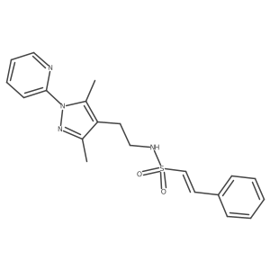 (E)-N-(2-(3,5-dimethyl-1-(pyridin-2-yl)-1H-pyrazol-4-yl)ethyl)-2-phenylethenesulfonamide Structure