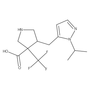 4-{[1-(propan-2-yl)-1H-pyrazol-5-yl]methyl}-3-(trifluoromethyl)pyrrolidine-3-carboxylic acid Structure