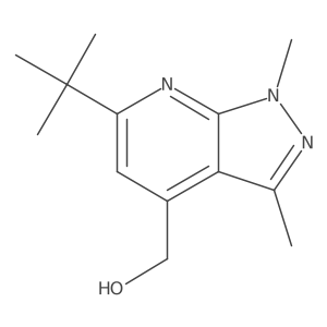(6-(tert-butyl)-1,3-dimethyl-1H-pyrazolo[3,4-b]pyridin-4-yl)methanol结构式