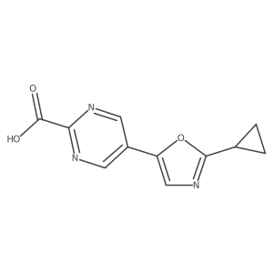 5-(2-Cyclopropyl-1,3-oxazol-5-yl)pyrimidine-2-carboxylic acid Structure