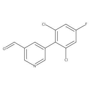 5-(2,6-Dichloro-4-fluorophenyl)pyridine-3-carbaldehyde结构式