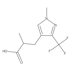 2-methyl-3-[1-methyl-3-(trifluoromethyl)-1H-pyrazol-4-yl]propanoic acid结构式