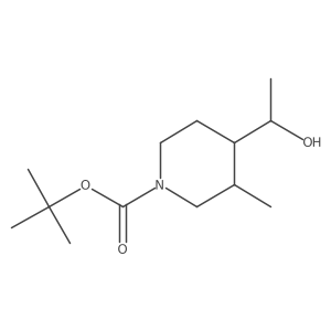 Tert-butyl 4-(1-hydroxyethyl)-3-methyl-piperidine-1-carboxylate结构式