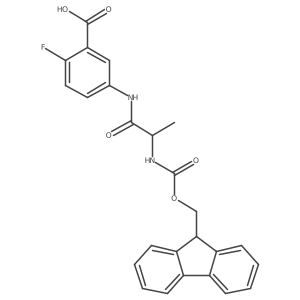 5-[(2S)-2-({[(9H-fluoren-9-yl)methoxy]carbonyl}amino)propanamido]-2-fluorobenzoic acid Structure