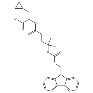 (2S)-3-cyclopropyl-2-[4-({[(9H-fluoren-9-yl)methoxy]carbonyl}amino)-4-methylpentanamido]propanoic acid Structure