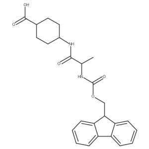 4-[2-({[(9H-fluoren-9-yl)methoxy]carbonyl}amino)propanamido]cyclohexane-1-carboxylic acid结构式