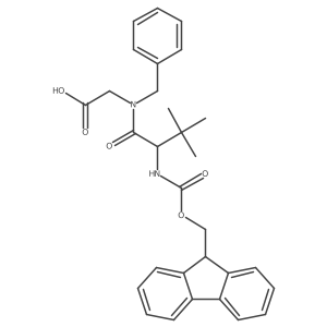2-[N-benzyl-2-({[(9H-fluoren-9-yl)methoxy]carbonyl}amino)-3,3-dimethylbutanamido]acetic acid结构式