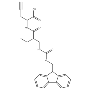2-{2-[({[(9H-fluoren-9-yl)methoxy]carbonyl}amino)methyl]butanamido}pent-4-ynoic acid结构式
