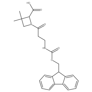 1-[3-({[(9H-fluoren-9-yl)methoxy]carbonyl}amino)propanoyl]-3,3-dimethylazetidine-2-carboxylic acid Structure