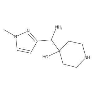 4-[amino(1-methyl-1H-pyrazol-3-yl)methyl]piperidin-4-ol结构式