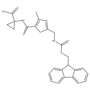 1-{2-[({[(9H-fluoren-9-yl)methoxy]carbonyl}amino)methyl]-4-methyl-1,3-thiazole-5-amido}cyclopropane-1-carboxylic acid Structure