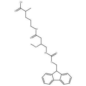 5-[4-({[(9H-fluoren-9-yl)methoxy]carbonyl}amino)-3-methoxybutanamido]-2-methylpentanoic acid Structure