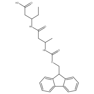 3-[3-({[(9H-fluoren-9-yl)methoxy]carbonyl}amino)butanamido]pentanoic acid结构式