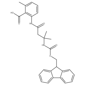 2-[3-({[(9H-fluoren-9-yl)methoxy]carbonyl}amino)-3-methylbutanamido]-6-methylbenzoic acid结构式