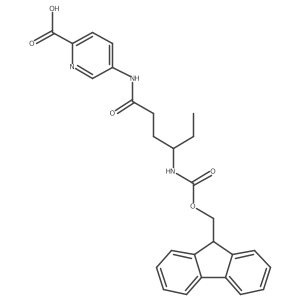 5-[4-({[(9H-fluoren-9-yl)methoxy]carbonyl}amino)hexanamido]pyridine-2-carboxylic acid结构式