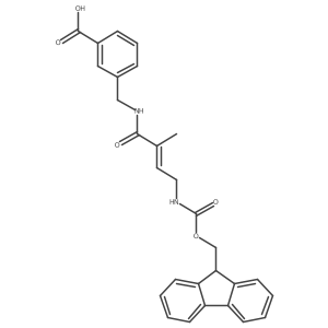 3-{[4-({[(9H-fluoren-9-yl)methoxy]carbonyl}amino)-2-methylbut-2-enamido]methyl}benzoic acid结构式