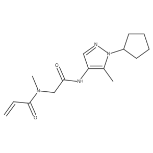 N-{[(1-cyclopentyl-5-methyl-1H-pyrazol-4-yl)carbamoyl]methyl}-N-methylprop-2-enamide结构式