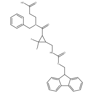 rac-3-{N-benzyl-1-[(1R,3S)-3-[({[(9H-fluoren-9-yl)methoxy]carbonyl}amino)methyl]-2,2-difluorocyclopropyl]formamido}propanoic acid Structure