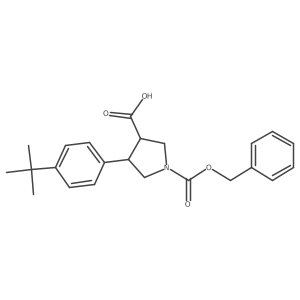 rac-(3R,4S)-1-[(benzyloxy)carbonyl]-4-(4-tert-butylphenyl)pyrrolidine-3-carboxylic acid Structure