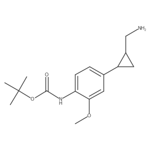 rac-tert-butyl N-{4-[(1R,2R)-2-(aminomethyl)cyclopropyl]-2-methoxyphenyl}carbamate Structure